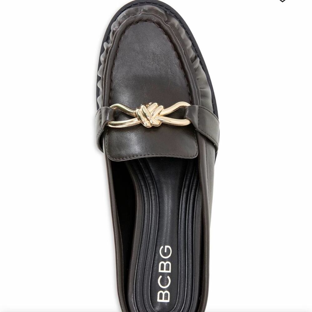 BCBGeneration Womens Size 9.5M Kaara Chocolate Brown Mule Loafers Academia NEW - Picture 4 of 7